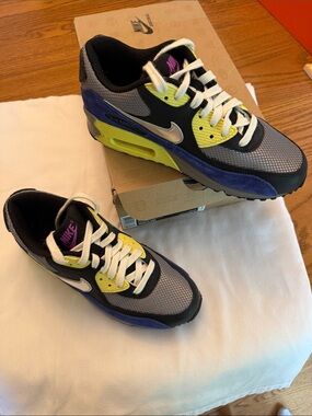 Nike Air Max Casual Sneakers in Gray, Yellow & Blue